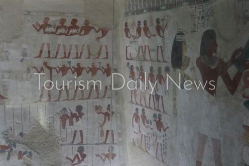 أرضيات خشبية ونظام إضاءة حديث وتمهيد الفناء الخارجي لمقابر الخوخة