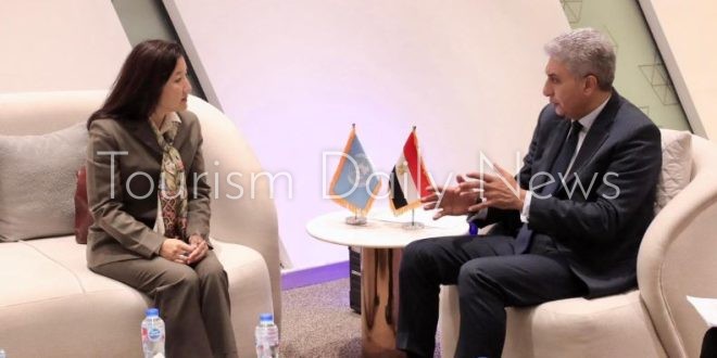 خلال لقاء شريف فتحي وزير السياحة والآثار مع تشيتوسي نوجوتشي، الممثل المقيم لبرنامج الأمم المتحدة الإنمائي (UNDP) في مصر