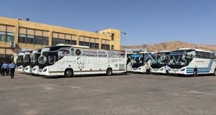 32 حافلة سياحية تقل 1424 حاج بري تصل الأراضي المقدسة