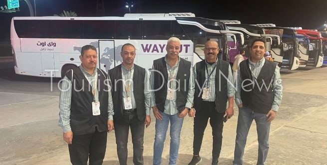 حافلات سياحية موديل 2025 و2026 لنقل حجاج البر إلى مقار إقامتهم في السعودية