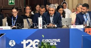شريف فتحي وزير السياحة والآثار خلال المشاركة المصرية في أعمال الدورة الـ126 للمجلس التنفيذي لمنظمة الأمم المتحدة للسياحة